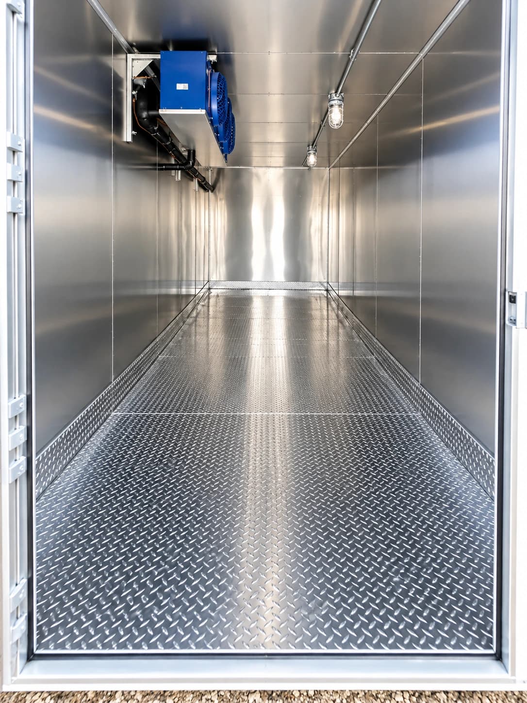 Reference view of an insulated refrigerated storage interior
