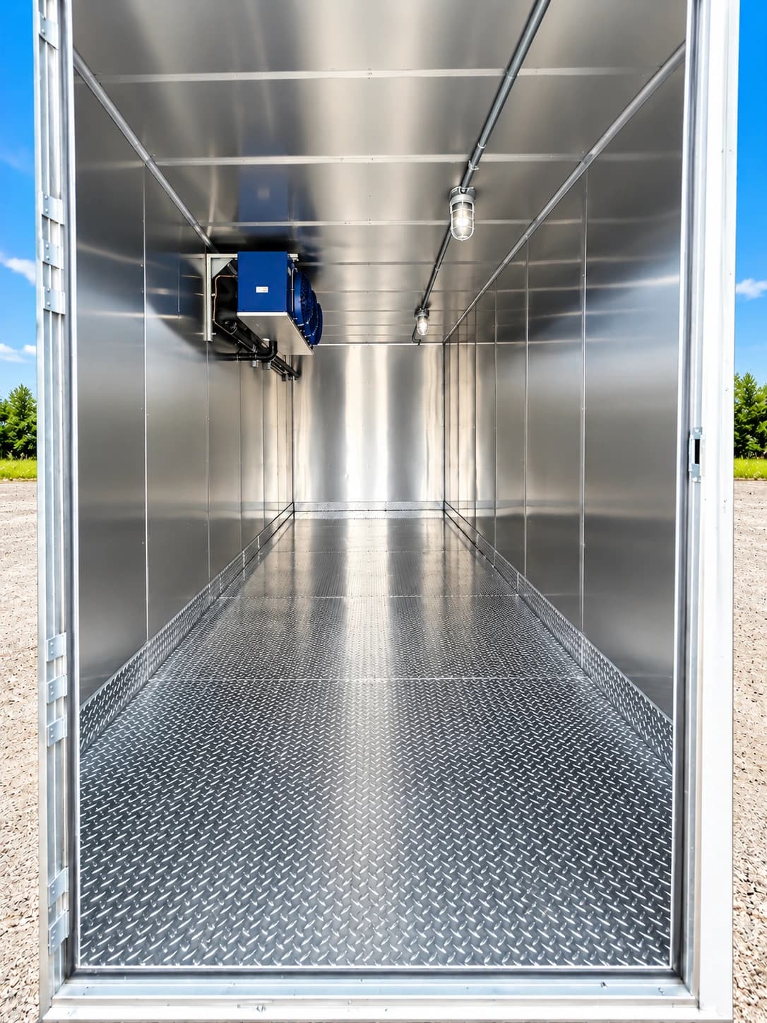 Reference view of an insulated refrigerated storage interior
