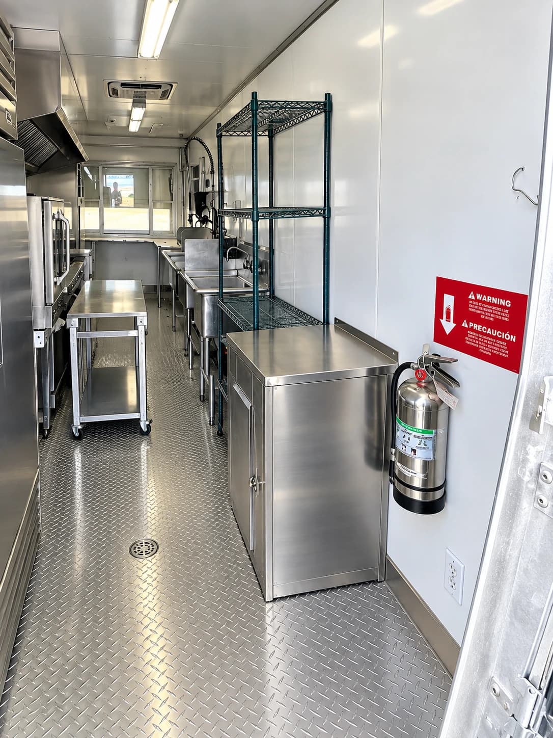 Reference view of commercial kitchen cooking and preparation equipment