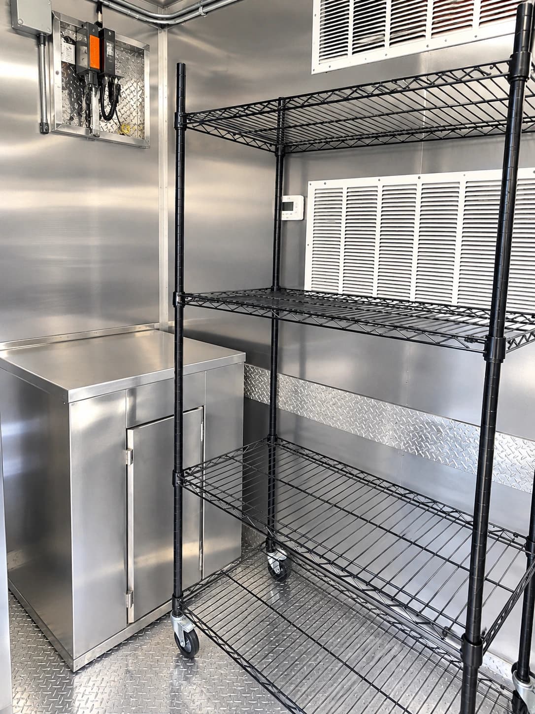 Reference view of commercial kitchen cooking and preparation equipment
