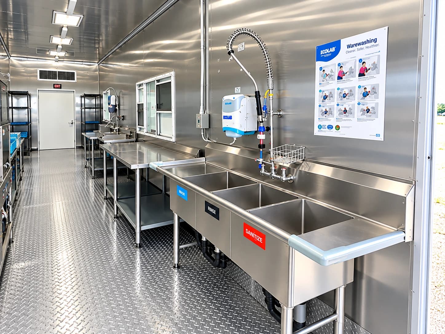 Supplied reference view of commercial dishwashing equipment