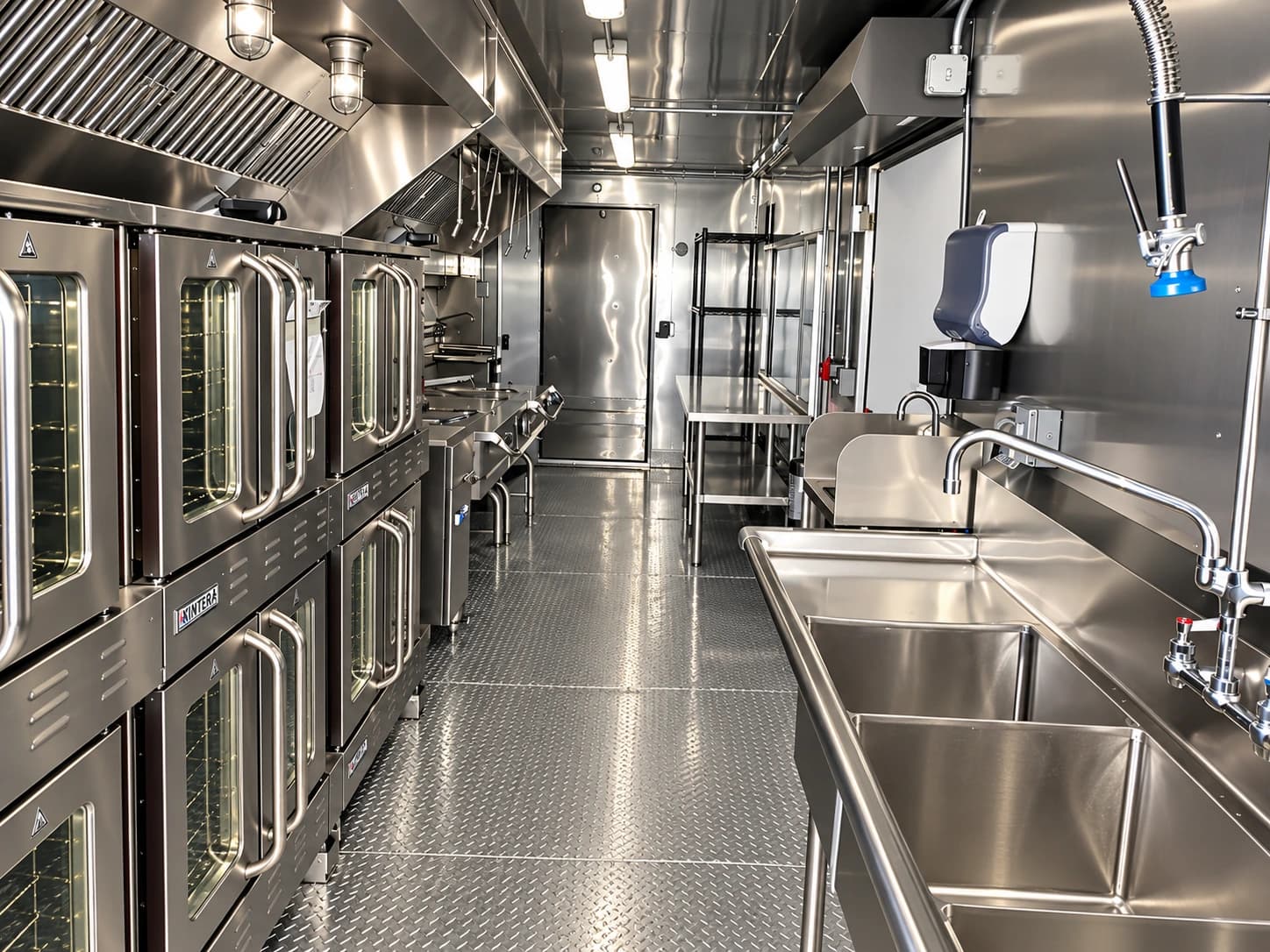 Reference view of commercial kitchen cooking and preparation equipment
