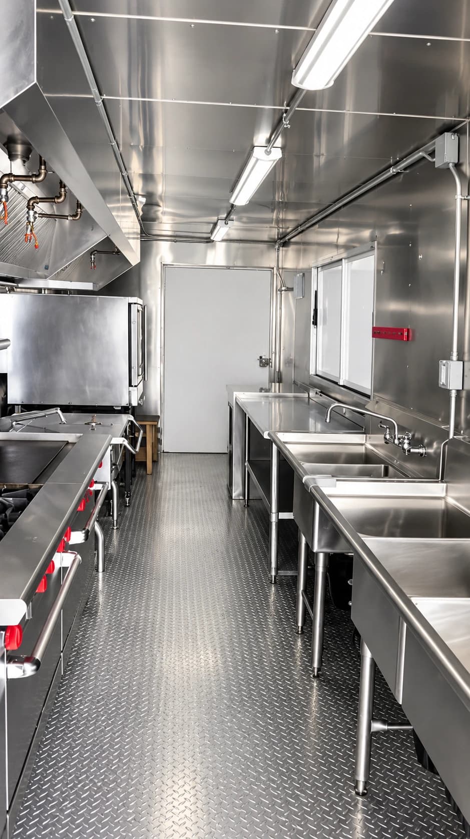 Reference view of commercial kitchen cooking and preparation equipment