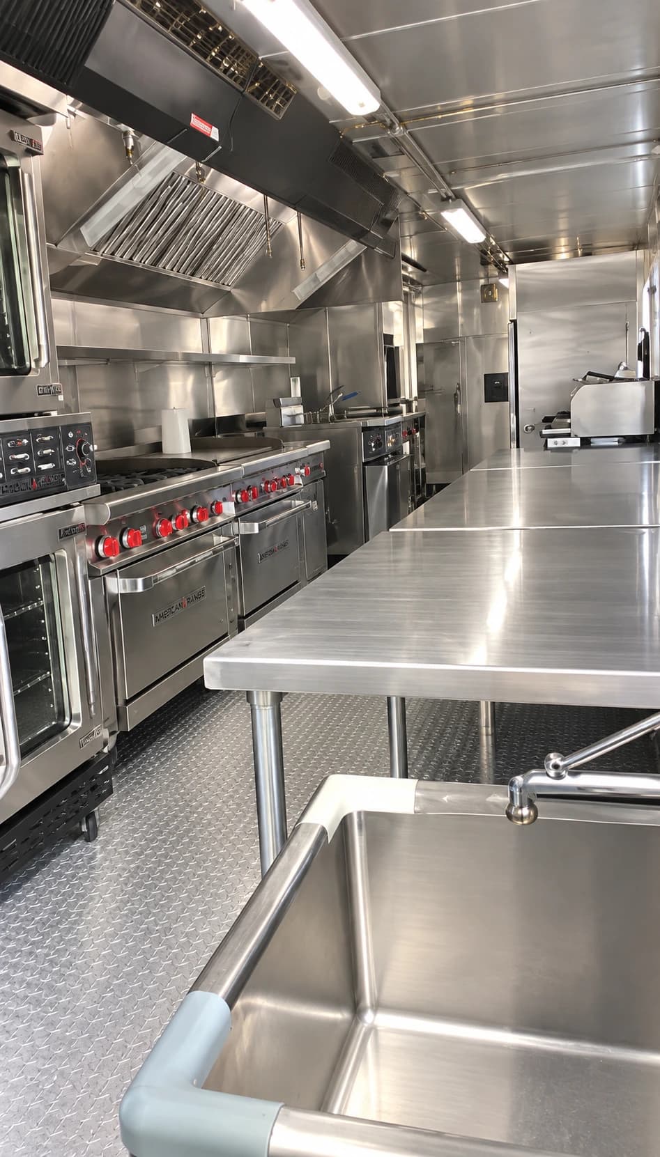 Reference view of commercial kitchen cooking and preparation equipment